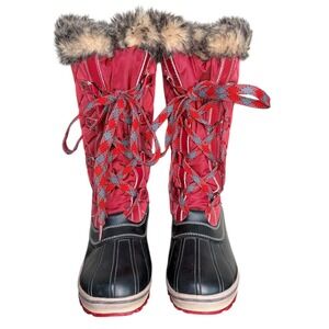 NWOT Storm by Cougar Aspen P Women's Red Quilted Waterproof Winter Boots Size 8M